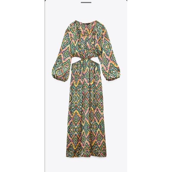 NWT Zara cut out  Boho midi Dress - Picture 5 of 8